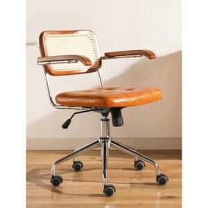 가죽 레더 라탄 다이닝 손잡이 라운지 디자인 복고풍 식탁 빈티지