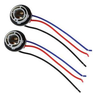 [미국배송] HBXDECO 2PCS 1157 LED 전구 소켓 플러그 2057 2357 7528 방수 턴 시그널 라이트 베이스 홀더 배선 하네스 자동차 테일 브레이크 플러그 커넥터