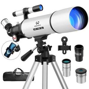 WOSPORTS 고성능 안정적으로 가방 초보자를 조절 휴대용 600MM 프로 180X 위한 휴대폰 가능한 어댑터 삼각대 90MM 조리개 굴절 망원경 배율