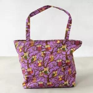 부엉 퍼플 가방 숄더백 에코백 장바구니 데일리 학생 학원