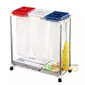 [JED] 플라스틱 쓰레기수납함 종이캔 수납정리 비닐3단 가정용분리함