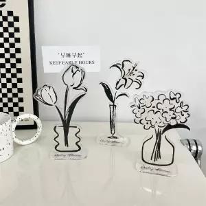 메모꽂이 가격표 장식품 메모클립 계산대 꽃 스티커 아크릴