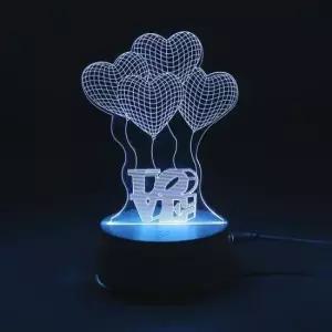 [Deco] 아크릴 수유등 무드등 착시 3D 하트풍선 홈오브제