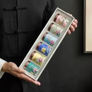 [SBD] 에나멜 포아트 6p 도자기 세트 미니장식품 소품보관함