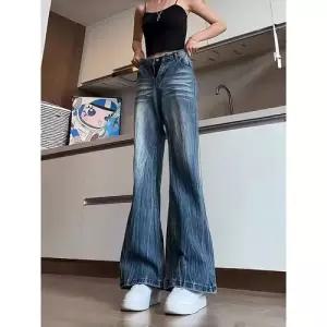 남자 팬츠 빈티지 나팔바지 와이드핏 셔링 슬림핏 슬리퍼 여름용 청바지 루즈핏 스포M2