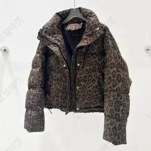 숏 여성하프 코트 표범 패딩 레오파드패딩 호피무늬