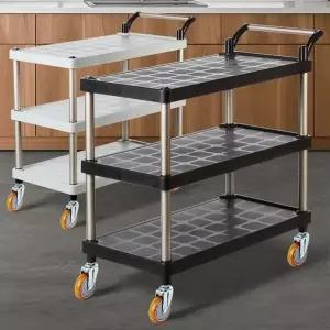 [골드스마일]플라스틱 PP 3단 특대 와인바퀴 서빙카 트롤리 주방 이동식트레이