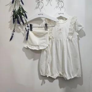 [아가방]로지 왕관 자카드 반팔우주복 (모자)  01S327551