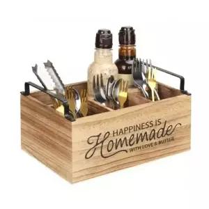 호환  1PC 나무 분할 칼 포크 스푼 보관 상자 가정용 주방 데스크탑 커피 바 보관 상자 기타