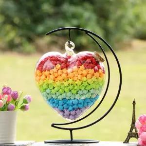 아름다운 종이학 하트 문 선물 학병 장식 기념일 유리병