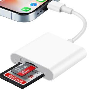 용 SD 카드 리더, 및 Micro 듀얼 슬롯 메모리 플러그 앤 플레이 트레일 게임 카메라 뷰어, 디지털 어댑터, 앱 필요 없음