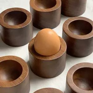 우드 에그 트레이 1구 스탠드 계란홀더 홈카페 원형