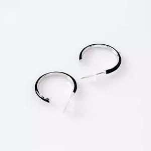 링 백금도금 귀걸이 검정 실버 블랙링귀걸이 블랙귀걸이