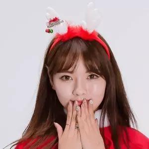 [알티피아]TBZ 크리스마스파티 화이트루돌프 헤어장식 머리띠