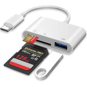 15용 USB C SD 카드 리더, MicroSD 3 포트 포함 어댑터, 15 16용 USBC 메모리 , Mac, Pro /Air, 디지털 카메라 어댑터 Android
