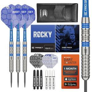 Target Darts Josh Rock 80% 텅스텐 스틸 팁 다트 세트, 22G / 23G 24G | 전문 액세서리 키트, 프로 그립 샤프트, 울트라 플라이트, 월렛 포함