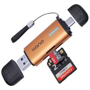 llano Micro SD 카드 리더, USB C 3.0 리더 듀얼 슬롯 어댑터 2개, MicroSD용 메모리 SDHC, SDXC, 17/16/15, , Android, 컴퓨터와 호환 가능