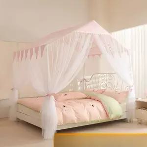 침대 모기장 사각 실내 1인용 침대모기장 침실 캐노피 캠핑