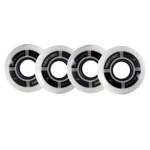 플레이어가 선택한 실내 롤러 하키 휠 4팩 - 스케이트용 사과 화이트 듀얼 푸어 78A 경도 초고반동 우레탄