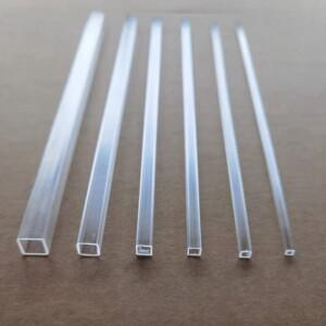 사각 아크릴 파이프 투명 플렉시글라스 튜브  덕트 PMMA 캔탈 길이 200mm 3X3 4X4 5X5 6X6 8X8