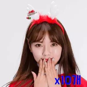 [에이치플러스몰]TBZ 크리스마스파티 화이트루돌프 헤어장식 머리띠 x10개
