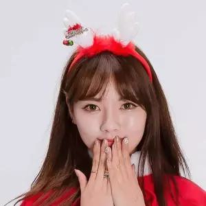 TBZ 크리스마스파티 화이트루돌프 헤어장식 머리띠