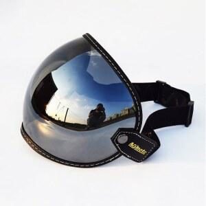 유니버설 오픈 페이스 3/4 헬멧 바이저 렌즈 버블 모터사이클 윈드실드 커패시터 빈티지 모터바이크 고글(슬리버)