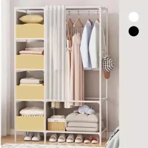 침실 드레스룸 간이옷장 수납행거 조립식 수납 대형