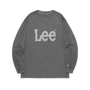 매장정품 LEE 빅 트위치 로고 다잉 긴팔 티셔츠 피그먼트 챠콜