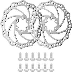 로드 바이크 마운틴 MTB BMX에 한 6 볼트가 장착된 2Pc 60mm 디스크 브레이크 로터 스테인리스 스틸