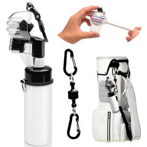 프로 골프 브러시, 클럽 클리너, 마그네틱 클립과 정밀 볼 마커가 있는 골프백용 5온스 물병 남녀 액세서리