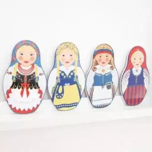 젓가락받침 특이한 러시아 마트로시카 인형 도자기 냄비 받침