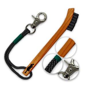 Platypus Golf Co. 히코리 우드 골프 클럽 브러시 및 미끄럼 방지 홈 클리너, 단단한 나일론 브리스틀, 파라코드 로프 스테인리스 스틸 금속 클립으로 클럽의 홈을 청소하는 것은 모든 골퍼의 가방에 맞습니다