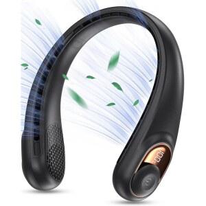 KIDEE 넥 팬, 휴대용 블레이드리스 360 공기 흐름 업그레이드, 매우 조용함, 3단 속도, 4000mAh 개인 착용형 업그레이드된 냉각 공기량 USB 충전식 핸즈프리