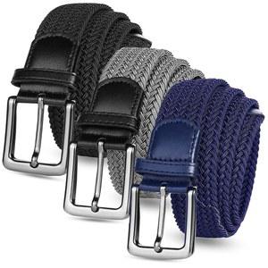 남성용 비어스 골프 벨트 여성용 2/3팩 땋은 탄성 원단 스트레치 캔버스 직조 스포츠 하이킹