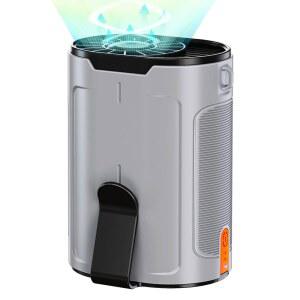 Hellekl 2026 AI 휴대용 선풍기 충전식, 4단 강력한 공기 흐름, 최대 25시간의 작업 시간을 제공하는 개인용 허리 선풍기, 걸이형 목 캠핑, 야외, 현장용 웨어러블 벨트 - 회색