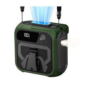 벨트 팬 10000mAh, 36시간 런타임, 5단 속도 및 손전등, 16000RPM 충전식 핸즈프리 개인 셔츠 웨어러블 바디 팬의 피오코 휴대용 허리 클립(그린)