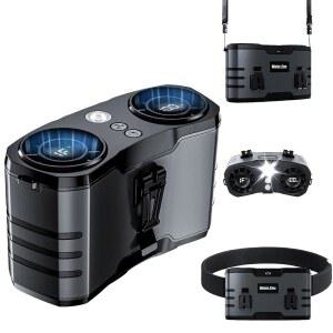 20,000mAh 휴대용 허리 팬 충전식, 130 와이드 공기 흐름 및 LED 조명이 장착된 10단 벨트 클립, 야외 캠핑, 낚시, 여행을 위한 30시간 런타임 고속 터보 쿨링 바디 팬(블랙)