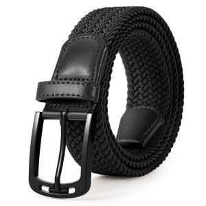 JASGOOD 남성용 엘라스틱 땋은 벨트 캐주얼 캔버스 직조 스트레치 골프 남성 여성 청바지 정장 바지