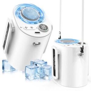 스 쿨러, 5000mAh, 1-100 속도, 강력한 공기 흐름, 개인용 허리 팬, 핸즈프리 걸이, 캠핑, 야외, 작업 현장에서 착용 가능한 Uoiai 휴대용 선풍기 충전식