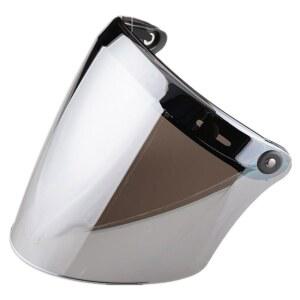 레트로 오픈 페이스 모터사이클 헬멧(크롬 실버)을 위한 VCOROS 유니버설 3-스냅 플립 업 바이저 쉴드 렌즈