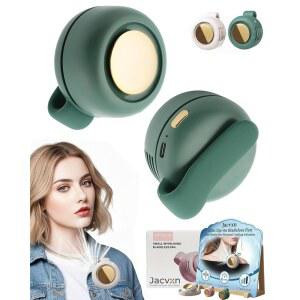 팬 여행용 소형 핸드헬드 셔츠 허리 착용형 개인 블레이드리스 무소음 냉각 전기 경량 야외 및 사무실용 조용한 USB 충전식 선풍기 사용하기 쉬운 휴대용 미니 클립(녹색)