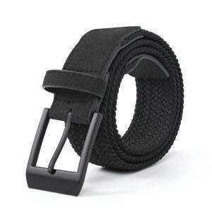 남성/여성/주니어용 마일 하이 라이프 브레이드 스트레치 골프 벨트 핀 타원형 솔리드 컬러 버클 가죽 루프