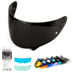 XINGWU 모터사이클 헬멧 바이저 교체용 Tinted C10 바이저와 김서림 방지 필름 자외선 차단 페이스 쉴드 (딥 블랙)