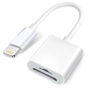 / 용 Lightning 및 TF 카드 듀얼 슬롯 리더, 2 in 1 Micro SD 트레일 카메라 뷰어 메모리 어댑터, 플러그 앤 플레이