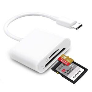 15/16/17용 USB C SD 카드 리더, 듀얼 슬롯 마이크로 리더 지원 및 TF 메모리 어댑터, 17용 트레일 카메라 뷰어