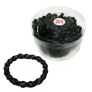 30P 꽈배기 머리끈 헤어밴드 반짝검정고무줄 코사지통