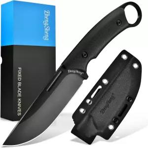 칼집이 있는 정성 고정 칼날 칼 검은색 티타늄 코팅이 된 40인치 53 강철 남성용 풀탕 야외 캠핑 하이킹