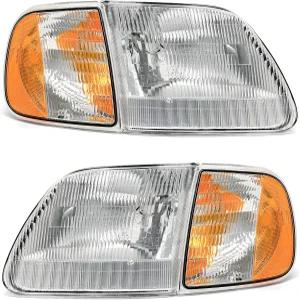 포드 F50 헤리티지 2004 크롬 하우징 앰버 리플렉터 교체 쌍 클리어 W/O 전구 과 호환되는 AARLIGTS 라이트