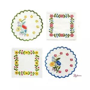 자수 2종세트 집콕 컵받침 프랑스 수작업 패키지nop078